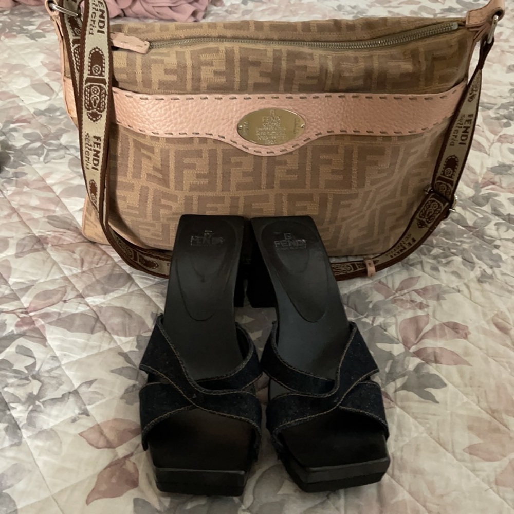 90’s Fendi Jean Mules Slides Sandals Clogs